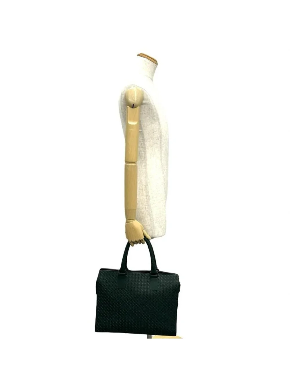 Bottega Veneta Vintage Intrecciato Leather Business Bag Green